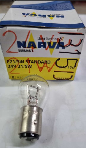 NARVA P21 5W BAY15D 24V Incandescent Light Bulb X10pcs