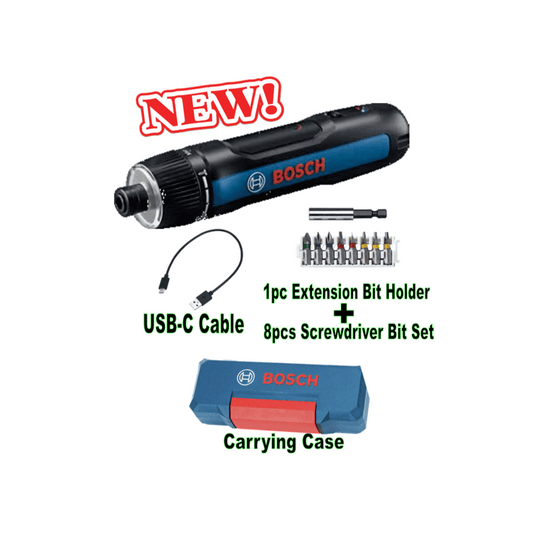 *NEW* BOSCH GO 3 KIT (Gen 3) Smart Cordless Screwdriver. 2.0AH. USB-C cable and 8pcs Screw Bits