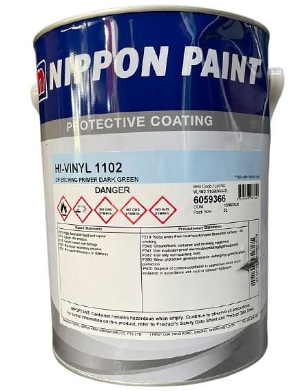 Nippon 5L Vinyl 1102 Cf Eching Primer (Dark Green)