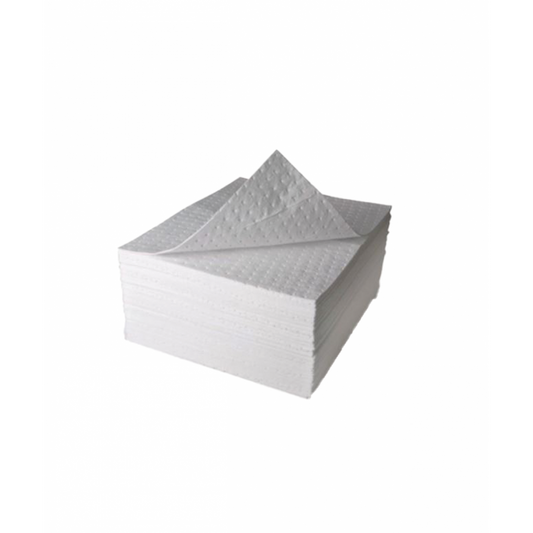 Oil / Fuel Absorbent Pad. 200gsm. White. 40cm x 50cm. 100pcs/pack