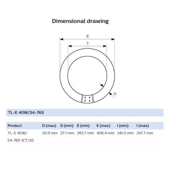 PHILIPS TL-E Lifemax (TL-E 40W/54) Circular Fluorescent Tube - DELIGHT OptoElectronics Pte. Ltd