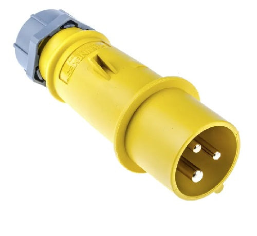 MENNEKES AM-TOP IP67 Yellow Cable Mount 3P Rated At 16A 110 V Industrial Power Plug