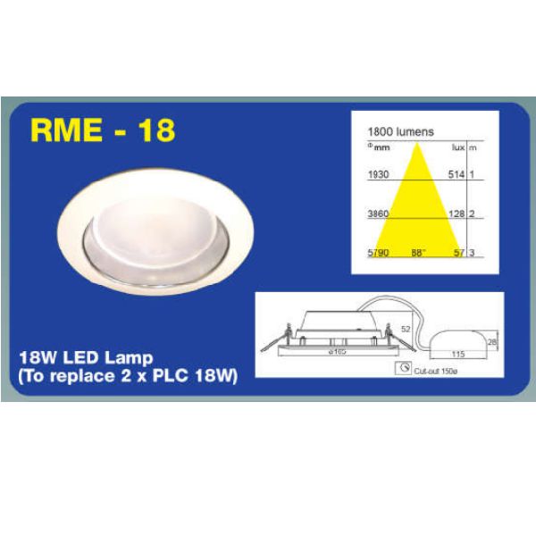 Adam Lite RME IP44 Die-Cast Aluminium Recessed Round Downlight-Fixture-DELIGHT OptoElectronics Pte. Ltd