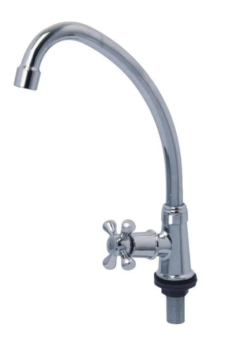 Showy Cross Quarter Turn J type Spout Sink Tap