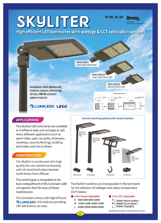 SKYLITER/M 120-150-200-240W LED IP66 Hi-Efficient Led Luminaire