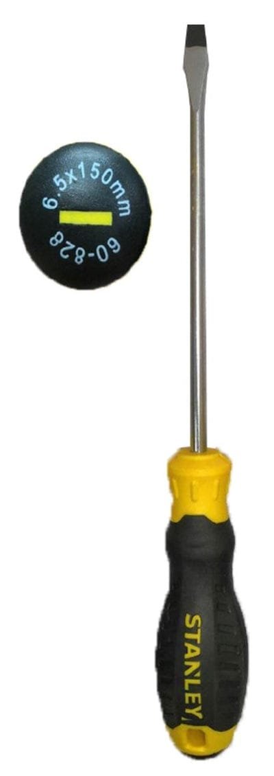 Stanley 6.5 x 150mm Cushion Grip Slotted Flat Screwdriver