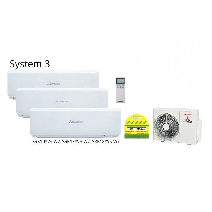 MITSUBISHI HEAVY INDUSTRIES SYSTEM 3 R32 INVERTER AIRCON (5 TICKS) - SUPPLY ONLY