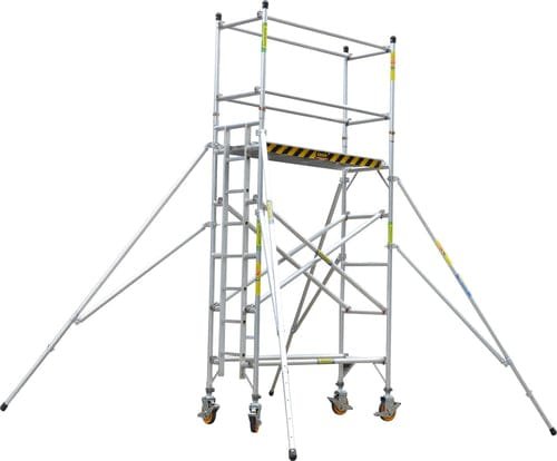 XG Aluminium 6.3m Stand Platform Height Scaffolding Single Width Ladder Tower | Model : L-XG178S-6.3M