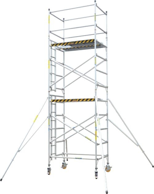 XG Aluminium 8.3m Stand Platform Height Scaffolding Double Width Ladder Tower | Model : L-XG178SW-8.3M