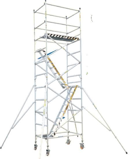 XG Aluminum 4.5m Stand Platform Height Scaffolding With 45 Degree Stairway Towers | Model : L-XG178SS-4.5M