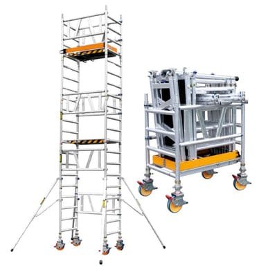 XG MINI Aluminium 6.3m Scaffolding Single Width Ladder Tower
