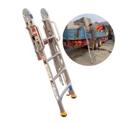 XG XG258D-5+2 Aluminium Foldable Adjustable Lorry Access Ladder