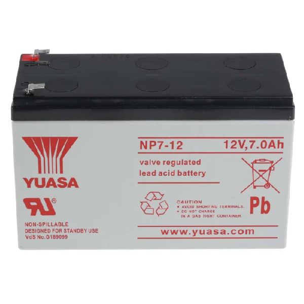 YUASA NP7-12 (12V 7Ah) Sealed Lead Acid Rechargeable Battery-EXIT/Emergency-DELIGHT OptoElectronics Pte. Ltd