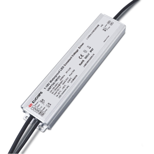 Euchips 75W 12VDC Constant Voltage LED Driver UWP75A-1M12V-Ballast /Drivers-DELIGHT OptoElectronics Pte. Ltd