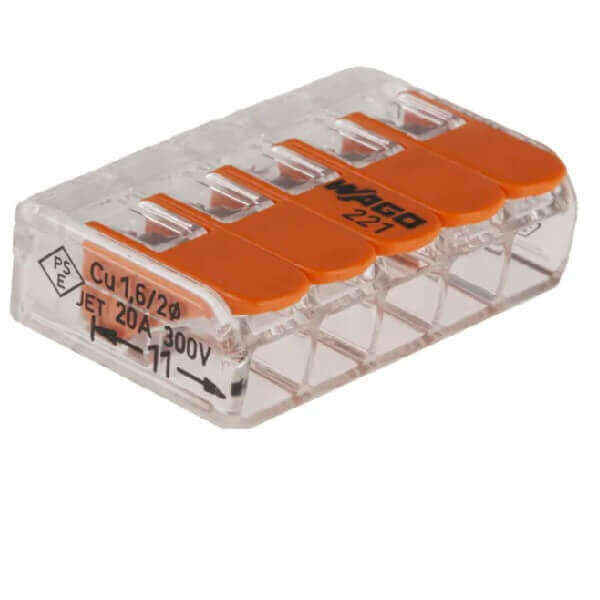 Wago Terminal Block, 32A, Spring Cage Terminals, 24 → 12 AWG, Cable Mount X80Pcs-Electrical Supplies-DELIGHT OptoElectronics Pte. Ltd