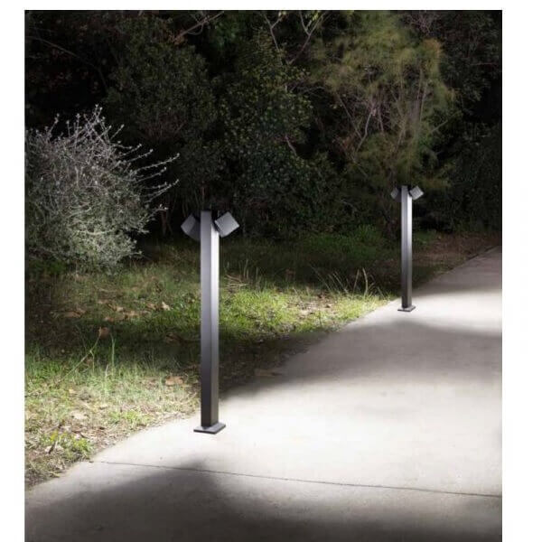 LEDS C4 Projektor Helium – 1x GU10, Max. 50W, Grau, Für Outdoor-Beleuchtung