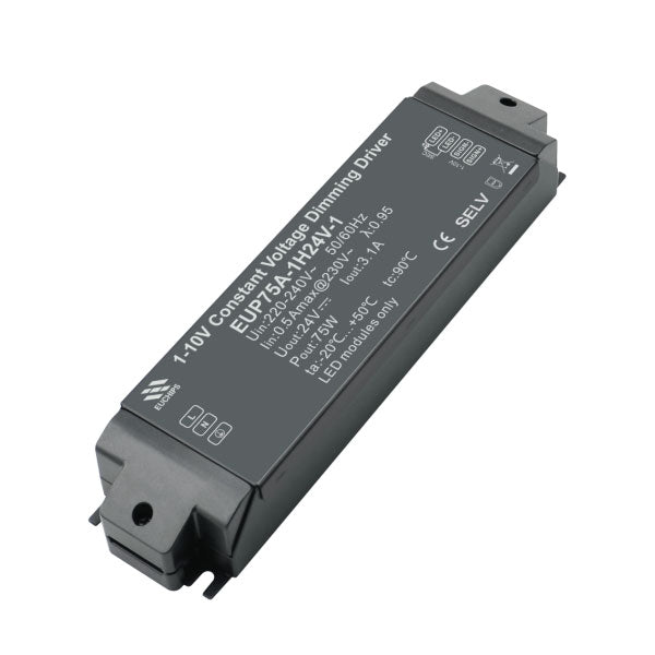 Euchips 75W 24VDC 1-10V LED Constant Voltage Dimmable Driver EUP75A-1H24V-1-Ballast /Drivers-DELIGHT OptoElectronics Pte. Ltd