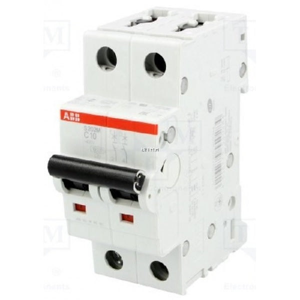ABB S202M-C6 Miniature Circuit Breaker - 2P - C - 6 A-Electricals-DELIGHT OptoElectronics Pte. Ltd