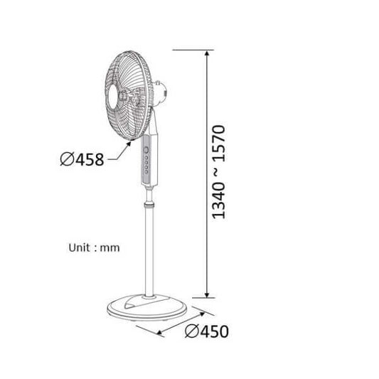 ‘KDK’ STANDING FAN P40VS 40CM GOLD-Home Decore-DELIGHT OptoElectronics Pte. Ltd