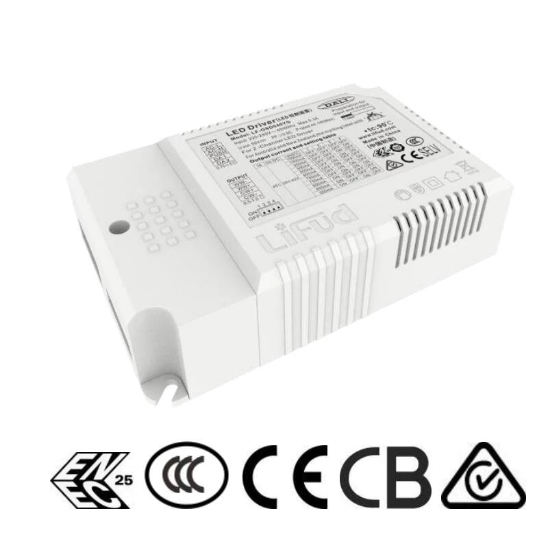 Lifud LF-GSD040YG DALI DT8 Tunable White & Flicker-Free LED Constant Current Driver with a DIP Switch-Ballast /Drivers-DELIGHT OptoElectronics Pte. Ltd