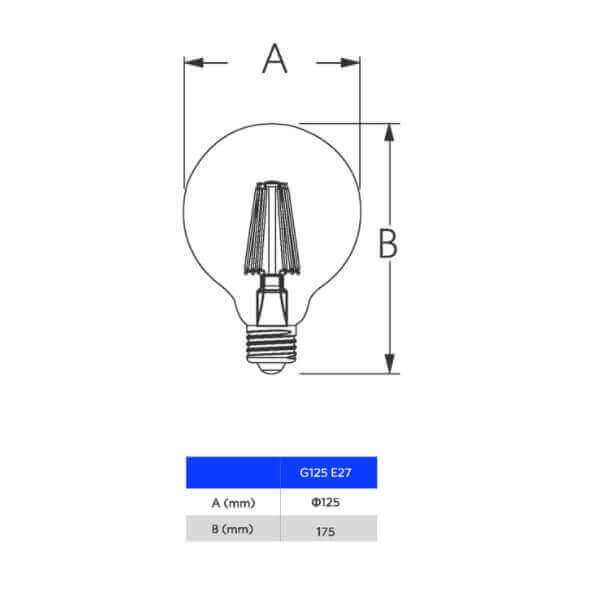 OPPLE (OPL-G125-E27-8W) LED LAMP-LED Bulb-DELIGHT OptoElectronics Pte. Ltd