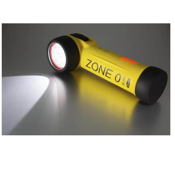 Wolf Safety R-55H ATEX, IECEx Yellow - LED Rechargeable Torch Rechargeable 80 lm, 195 mm-Fixture-DELIGHT OptoElectronics Pte. Ltd