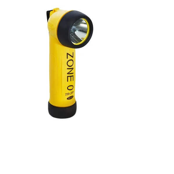 Wolf Safety TR-35+ ATEX, IECEx Wolf Right Angle LED Torch Yellow 130 lm, 200 mm-Fixture-DELIGHT OptoElectronics Pte. Ltd