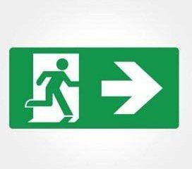 DENKO EXIT/Emergency 1W / Single_W/Right Arrow Denko 1W LED Slim Profile Box Emergency Exit Light Running Man