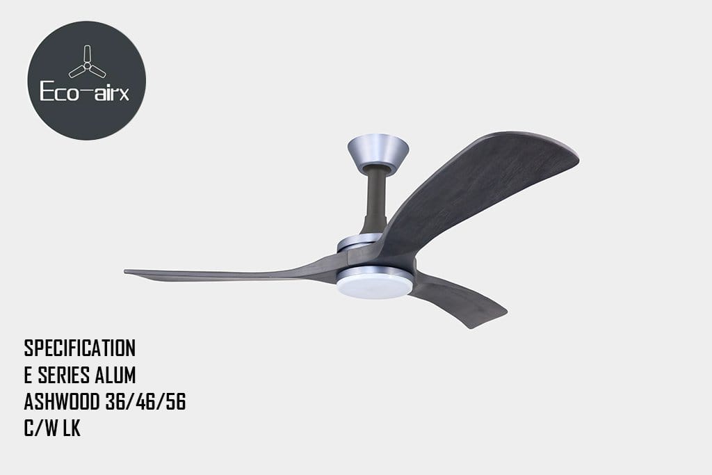 Eco Airx Home Decore Aluminium / Ash Wood / Delight 36" Eco Airx E Series Ceiling Fan With LED Light With No Smart Wifi - Free Installation