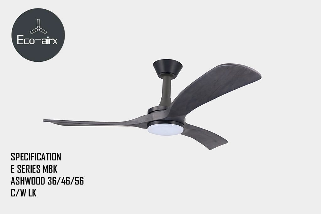 Eco Airx Home Decore Black / Ash Wood / Delight 36" Eco Airx E Series Ceiling Fan With LED Light With Smart Wifi - Free Installation