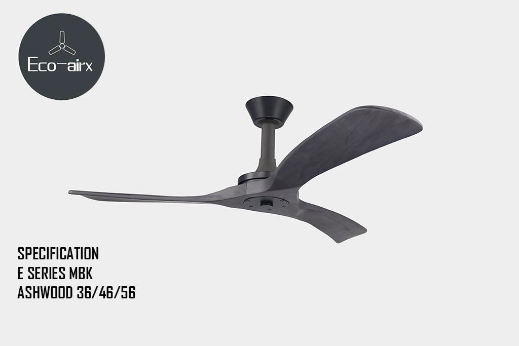 Eco Airx Home Decore Black / Ash Wood / Delight 36" Eco Airx E Series Ceiling Fan With NO Led Light With Smart Wifi - FREE Installation