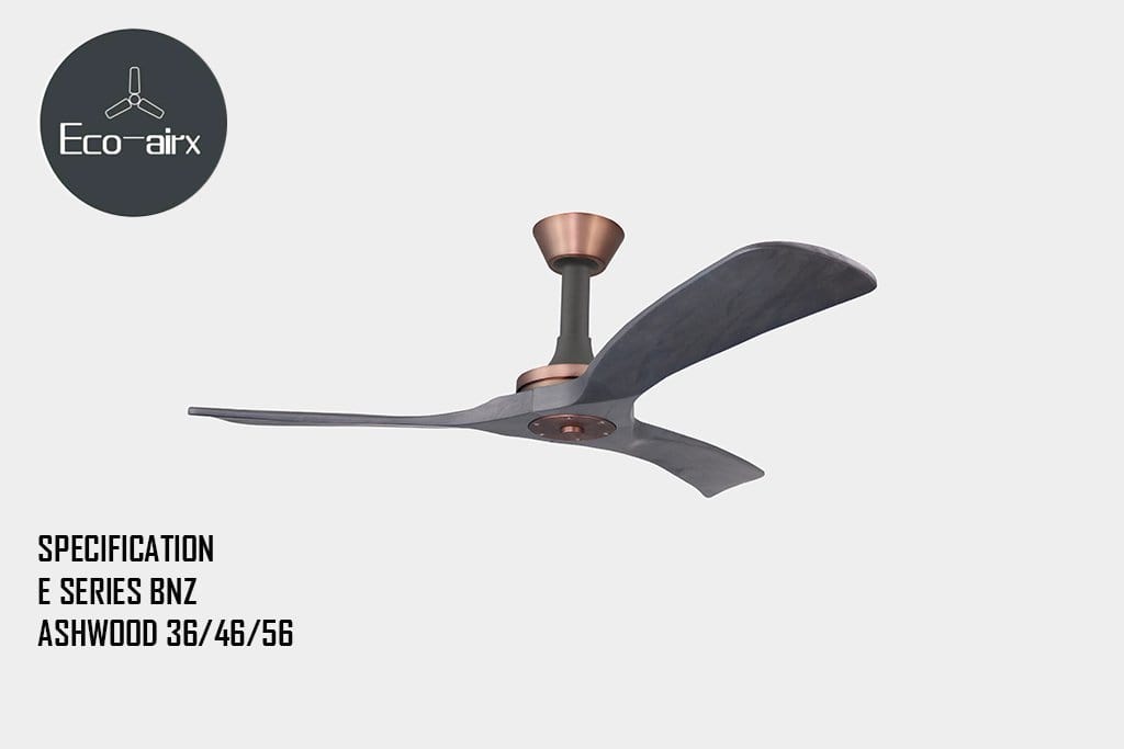 Eco Airx Home Decore Bronze / Ash Wood / Delight 36" Eco Airx E Series Ceiling Fan With NO Led Light With No Smart Wifi - FREE Installation