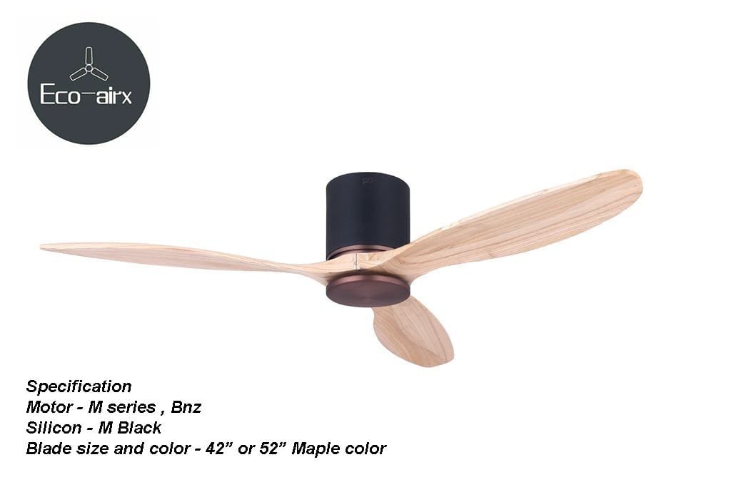 Eco Airx Home Decore Bronze / Maple / Autumn 42" Eco Airx M Series Ceiling Fan With LED Light With No Smart Wifi - Free Installation