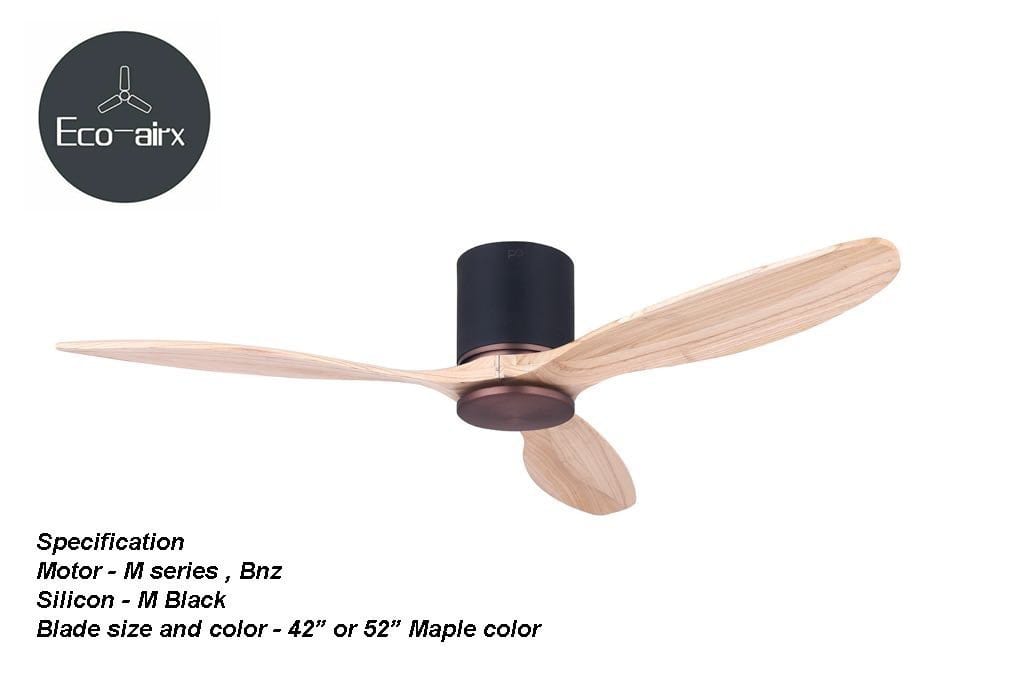 Eco Airx Home Decore Bronze / Maple / Autumn 42" Eco Airx M Series Ceiling Fan With LED Light With Smart Wifi - Free Installation
