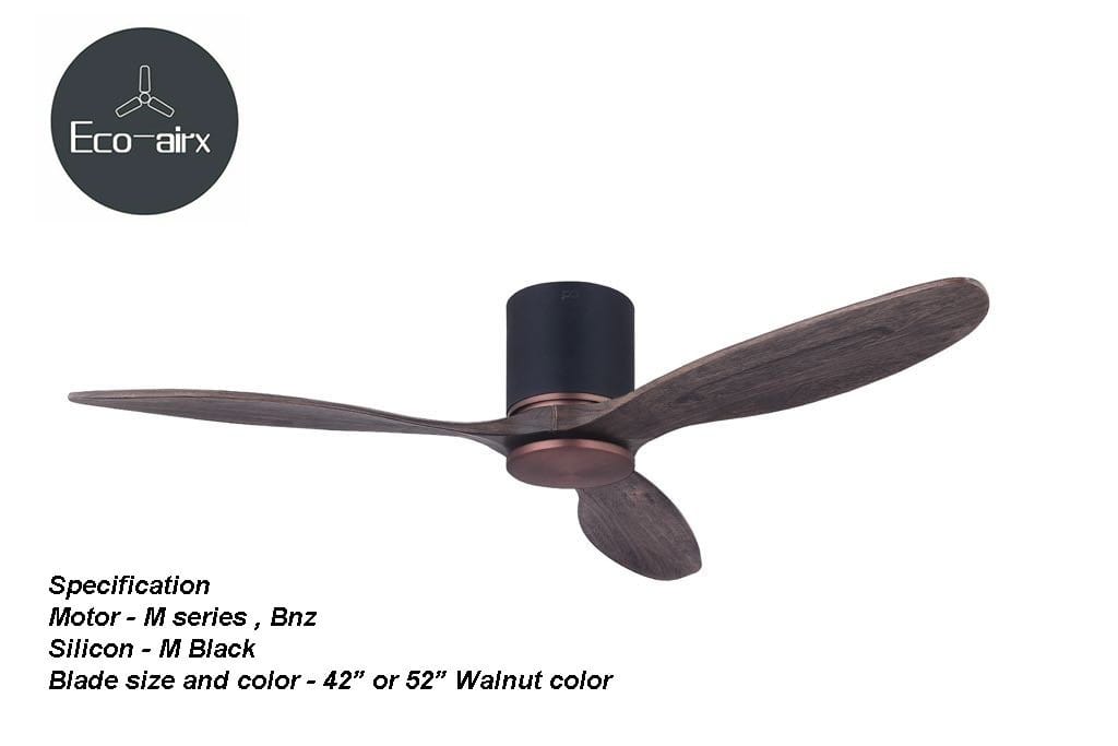 Eco Airx Home Decore Bronze / Walnut / Autumn 42" Eco Airx M Series Ceiling Fan With LED Light With No Smart Wifi - Free Installation