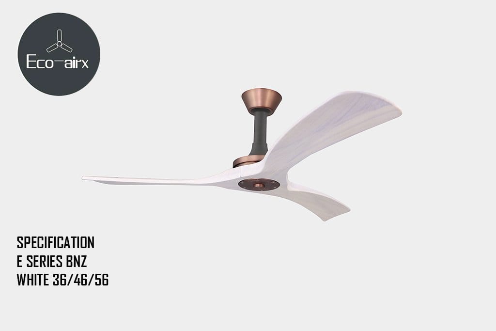 Eco Airx Home Decore Bronze / White / Comfy 46" Eco Airx E Series Ceiling Fan With NO Led Light With No Smart Wifi - FREE Installation