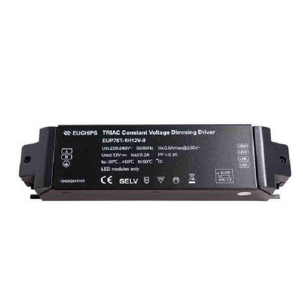 EUCHIPS EUP75A-1H12V-1 0/1-10V Constant Voltage Dimming Driver 75W 12V-Ballast /Drivers-DELIGHT OptoElectronics Pte. Ltd