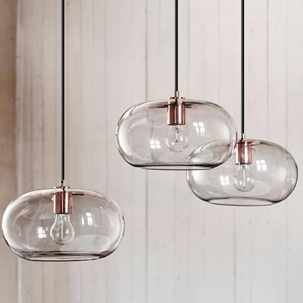 FRANDSEN Home Decore Frandsen Kobe Glass pendant light – smoked/copper