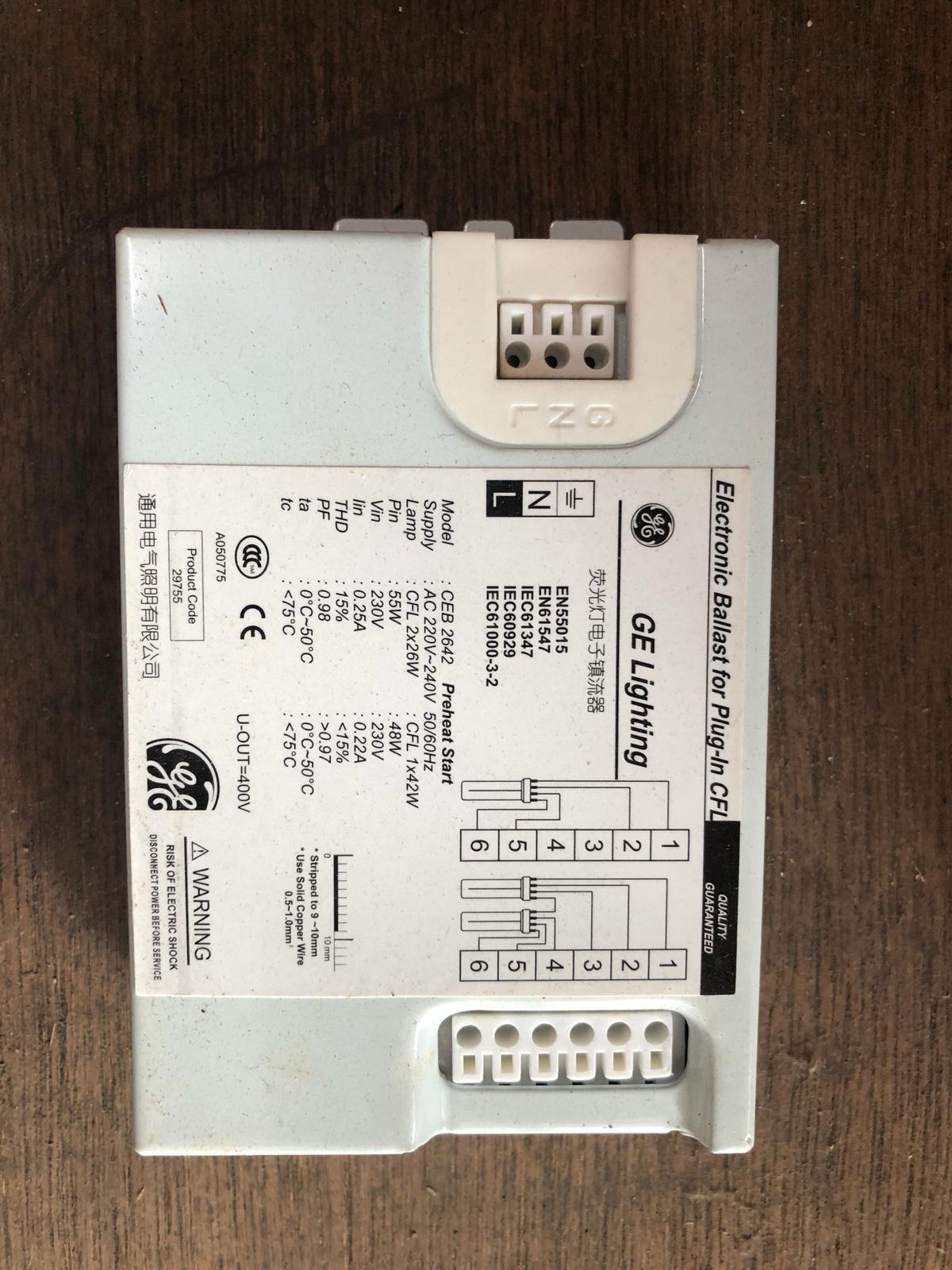 GE Ballast /Drivers GE Electronic Ballast For Plug-In CFL x3PCs