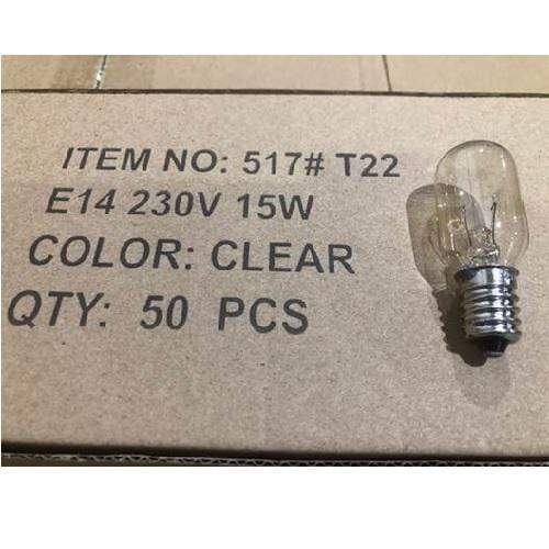 J5 Light Bulb 517 T22 E14 Base 15W Incandescent Bulb x50PCs