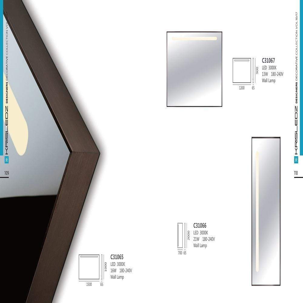 K1 Home Decore 13W / 3000K / Painting Krisledz C300 Rectangle/ Square Mirror Lamp