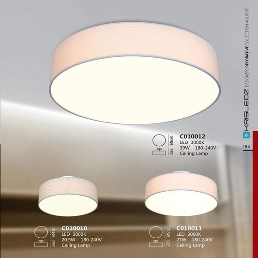 K1 Home Decore 20.5W / 3000K / White Krisledz Round C0100 CEILING LIGHT