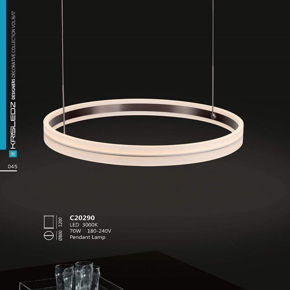 K1 Home Decore 54W / 3000K KRISLEDZ C202 Series Ring Shape Pendant Light