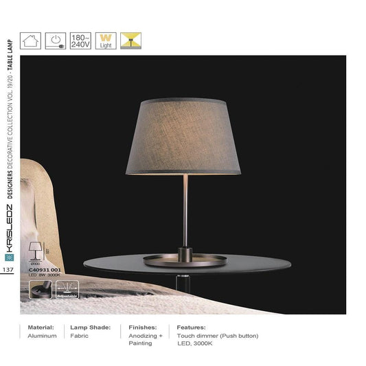 K1 Home Decore 8W / 3000K / Anodizing/Painting Krisledz C40 Table Lamp