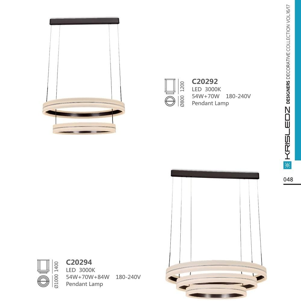 K1 Home Decore KRISLEDZ C202 Series Ring Shape Pendant Light