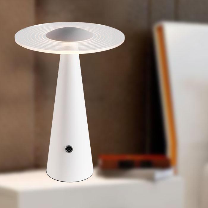 L7 Home Decore Medium (Dia 240 x H340mm) URBANA LED Decorative Table Lamp – (MSV-T966B-Sandy White) |Delight.com.sg