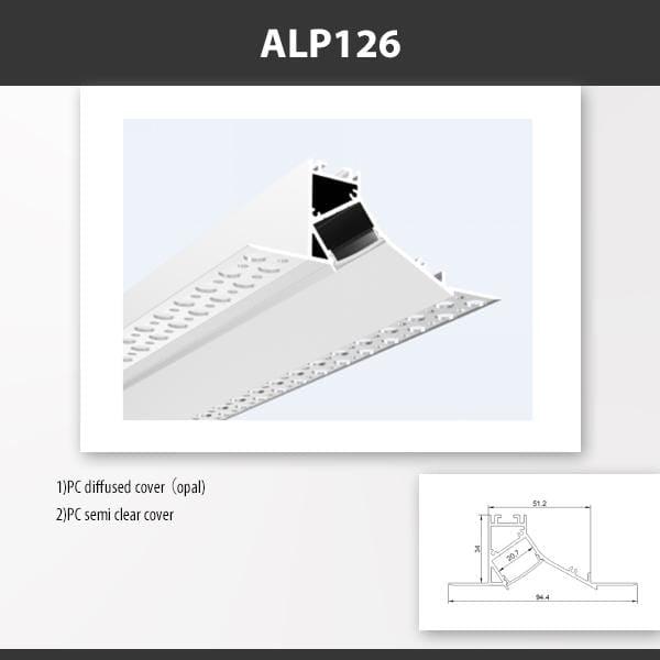 L9 Fixture ALP126 / PC Diffused [China] ALP126 Recess Mount Aluminium Profile 2M x10Pcs