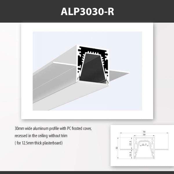 L9 Fixture ALP3030-R [China] ALP3030-R Recess Mount Aluminium Profile 2M x10Pcs