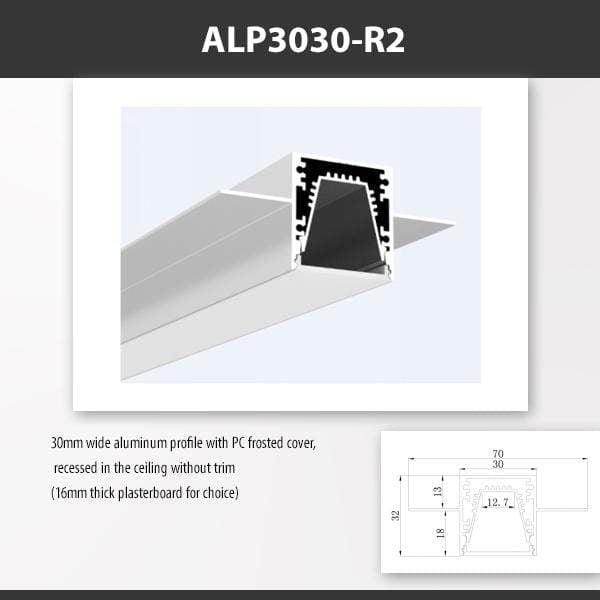 L9 Fixture ALP3030-R2 [China] ALP3030-R Recess Mount Aluminium Profile 2M x10Pcs