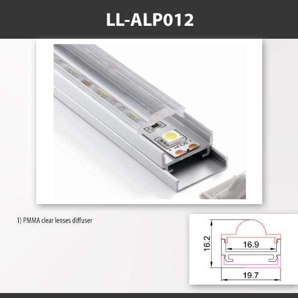 L9 Fixture [China] ALP012 Surface Mounting Aluminium Profile For 2835 Led Strip 2M x10Pcs